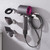 Hair Dryer Holder, Hair Dryer Holder Wall Mount for Supersonic/Nural & Attachments. Stainless Steel Hair Dryer Stand with Magnetic Rings. Hair Tool Organizer for Bathrooms Silver BANJEKT