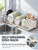 Dish Drying Rack with Drainboard and Spout for Kitchen Counters，Gray