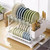 2 Tier Dish Drying Rack with Drainboard Set, Knife Holder and Cup Holder, Foldable Dish Rack Beside Sink for Kitchen and Living Room