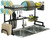 Over the Sink Dish Drying Rack Stainless Steel Kitchen Drainer with Double Cutlery Holder and Counter Organizer Shelf