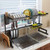 Over the Sink Dish Drying Rack Stainless Steel Kitchen Drainer with Double Cutlery Holder and Counter Organizer Shelf
