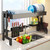 Over the Sink Dish Drying Rack,Stainless Steel Drainer Shelf,Kitchen Counter Organizer,Black-A,64-100cm Adjustable