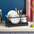 Dish Drying Rack with Full-Mesh Basket,Utensil Holder & Wine Glass Holder for Kitchen Countertop,Black