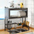 Over Sink Dish Drying Rack Kitchen Storage Shelf with Cover,Black,75cm