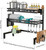 2 Tier Stainless Steel Over Sink Dish Drying Rack Kitchen Counter Organizer,Black,65x82x27cm