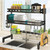 Over the Sink Dish Drying Rack with Utensil Holder and Cutting Board Holder for Kitchen Counter,33.4 Inch