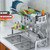 Over the Sink Dish Drying Rack,Large Stainless Steel Kitchen Counter Organizer Shelf with Utensil Holders,Silver-B