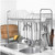 Stainless Steel Over the Sink Dish Drying Rack with Cutlery Basket