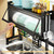 Over Sink Dish Drying Rack Kitchen Storage Shelf for Bowls Plates Cups,Black 65cm