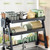 Over Sink Dish Drying Rack Expandable Single Layer Kitchen Drainer Organizer Shelf with Utensil Holder,25.9"-37.8",Black