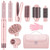 8-in-1 Hair Styler & Hair Dryer Brush Set, Dual Voltage Ionic Blow Dryer with Wrap Curlers & Hair Straightener, Fast Drying Volumizing Curling Straightening, No Heat Damage, Gifts for Women