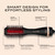 NuMe Hair Blow Dryer Brush, Aero Pro Blowout Brush, Ionic Hairdryer and Styler Volumizer for Salon Blowouts, Fast Styling, Less Frizz, Round Ceramic Barrel, Negative Ion - 2”