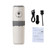 Domary Portable Electric Coffee Grinder and Brewer, Stainless Steel (Beige)