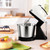 2-in-1 Stand and Hand Mixer with Stainless Steel Bowl, 7 Speed Electric Baking Mixer, Kitchen Handheld Mixer for Whipping, Mixing, Cake, Cream, Dough, White and Black