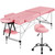 Yaheetech Portable Spa Table with Rolling Stool Set Massage Bed Chair Pink