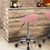 Yaheetech Portable Spa Table with Rolling Stool Set Massage Bed Chair Pink