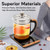 1.8L Electric Glass Kettle Electric Kettles with 18 Smart Menu, BPA-FREE