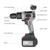 Cordless Electric Drill Driver 21V 6.0A Battery Metal Keyless Variable Speed Electric Impact Hammer Drill Screwdriver 