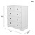 [Flash Sale]5-Drawer Wooden Cabinet Dresser Chest Wardrobe for Bedroom Home White Tallboy[US-Stock]