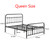Queen/Full/Twin 3 Sizes Iron Bed Single-Layer Curved Frame Bed Head&Foot Tube with Shell Decoration Black [US-Stock]