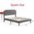 Queen/Full/Twin 3 Sizes Cotton And Linen Soft-Packed Bed with Height Adjustable Headboard Diamond Pattern Dark Gray[US-W]