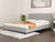 Mecor Upholstered Linen Queen Platform Bed Metal Frame W/Tufted Square Stitched Fabric Headboard Strong Wood Slat Support Beige
