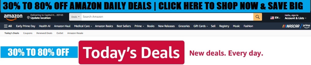 Amazon Daily Deals of 30-80% OFF