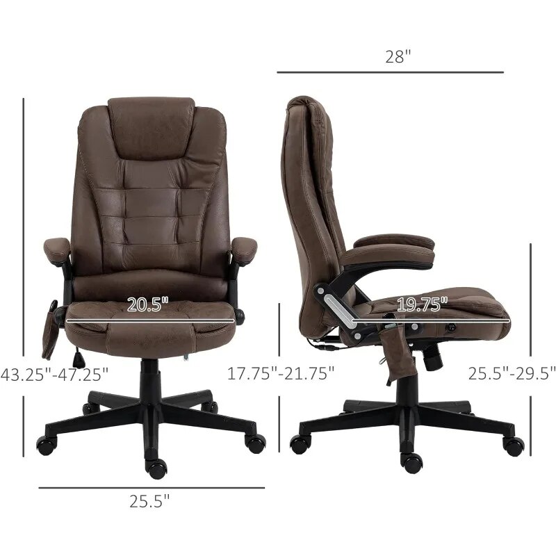 front and side view with dimensions of the chair