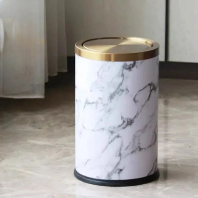 Stainless Steel Trash Can Gold Bathroom Bedroom Luxury Home Office ...