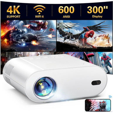 Projectors,4K Projector, with WiFi and Bluetooth, Mini Projector with ...