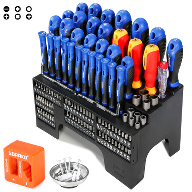 Tolson Screwdriver Racking SORAKO 118-Pcs Magnetic Screwdriver Set with Plastic Racking and Socket ...