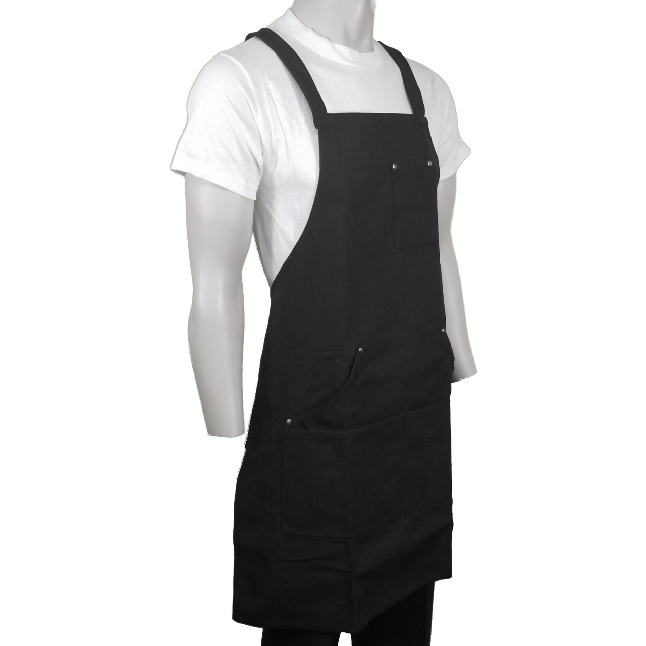 Black Cross-Back Bib Apron - ChefsCloset