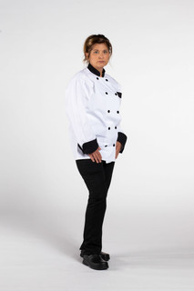 Newport Chef Coat, White/Black