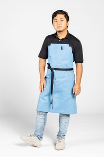 Aura BIb Apron, Blue Gray Canvas