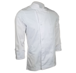 ChefsCloset Premium Cloth Covered Button Long Sleeve Chef Coat