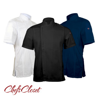 Short Sleeve William Chef Coat Zipper Closure