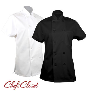 ChefsCloset Ladies Short Sleeve 10 Button Chef Coat