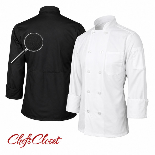 Poplin Long Sleeve Mesh Back Chef Coats