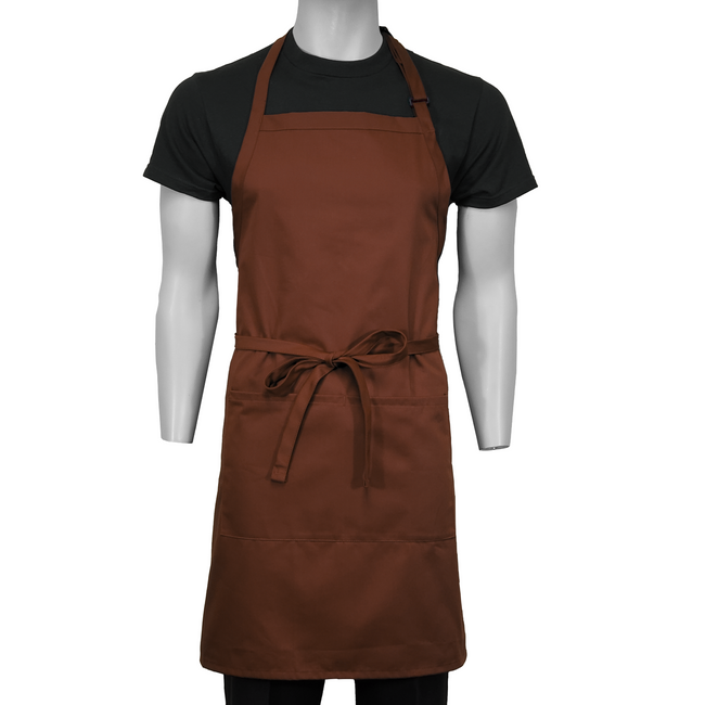 Spun Poly Bib Apron (Chocolate Brown)