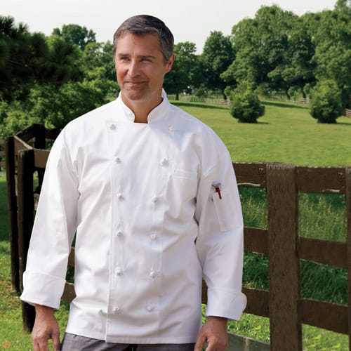 Executive 12 Knot Button Cotton Twill Chef Coat - Clearance Executive 12 Knot Button Cotton Twill Chef Coat - Clearance