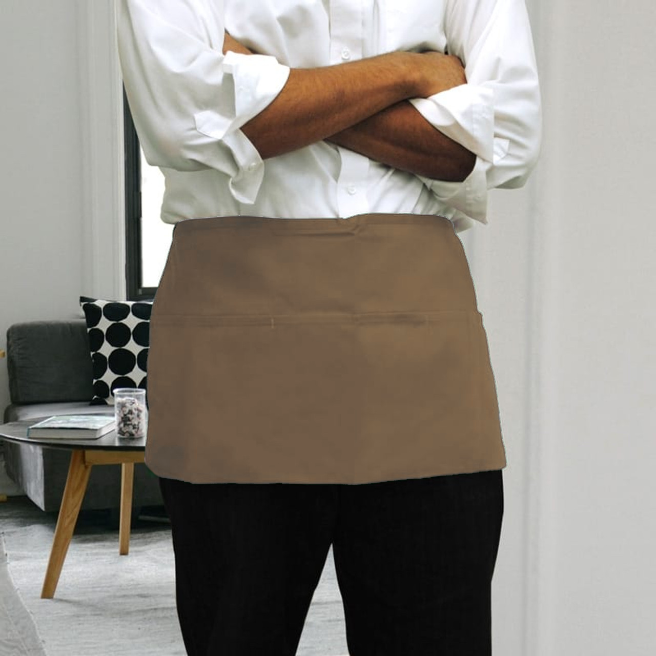 Clearance Waist Apron 3 Pockets, Tan Clearance Waist Apron 3 Pockets, Tan