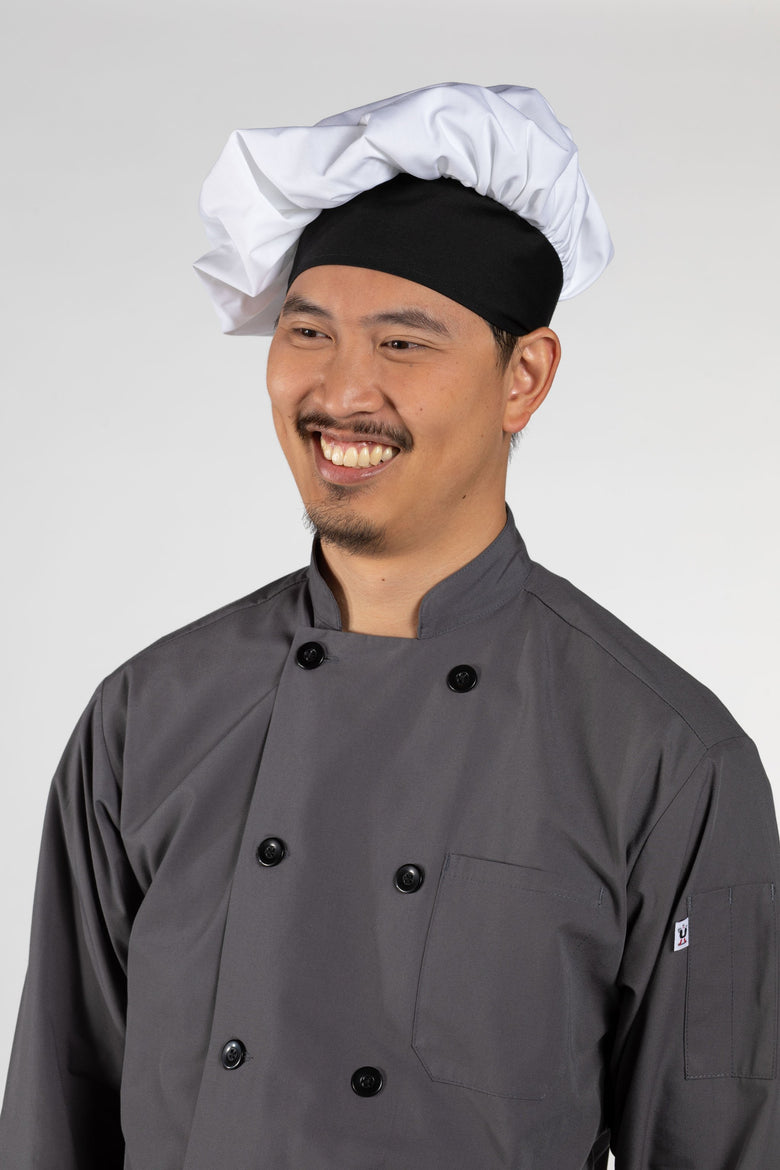 Fashion Chef Hat Embroidery Adjustable White Black Kitchen Hat