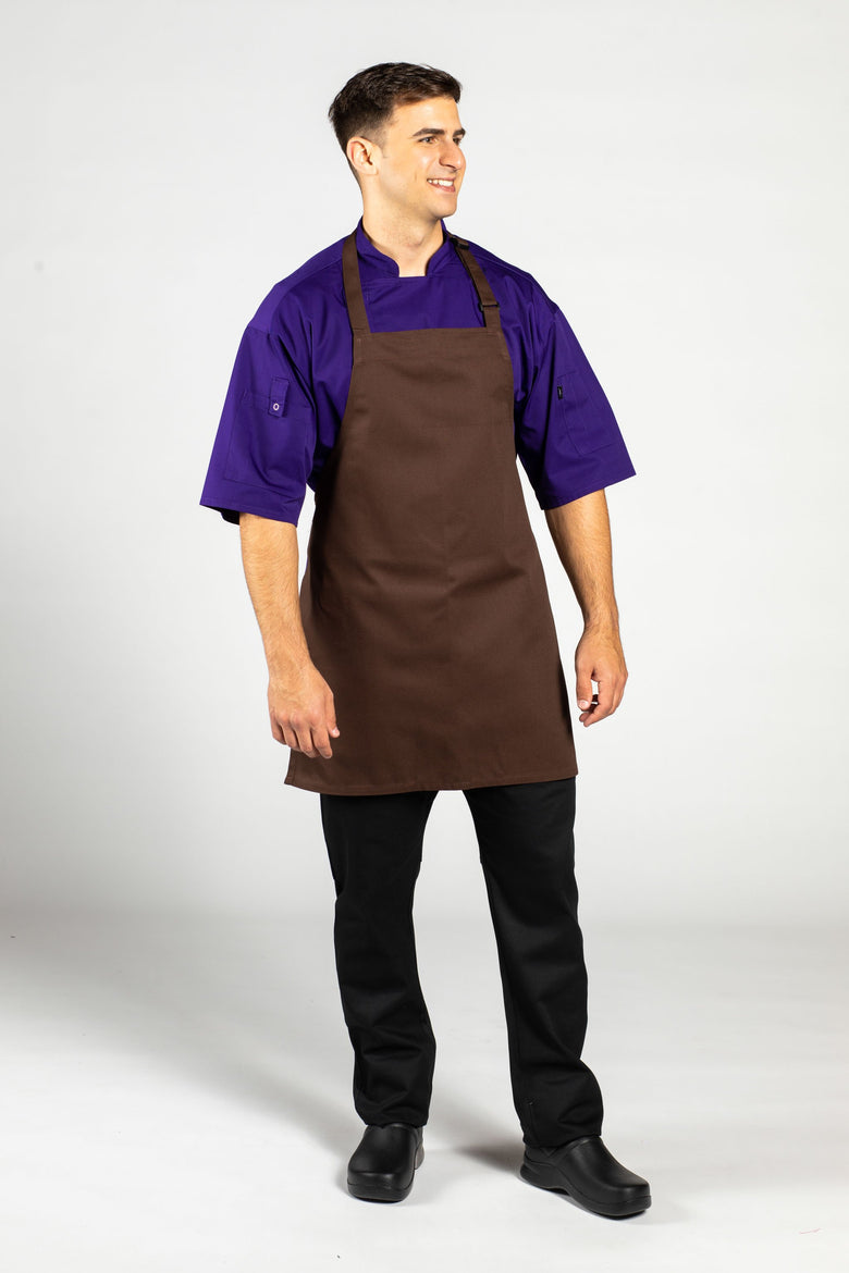 Adjustable Bib Apron, Brown Adjustable Bib Apron, Brown
