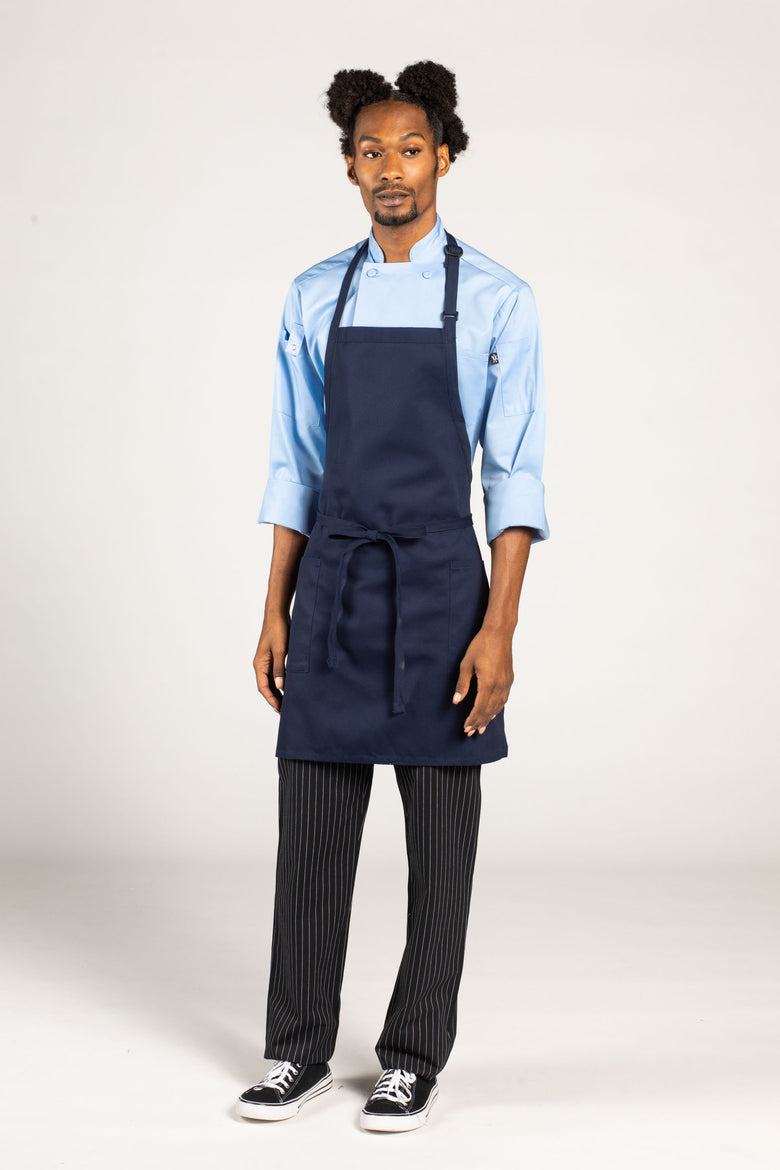 Two-Pocket Bib Apron, Navy