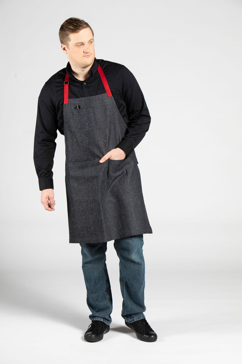 Deviate Bib Apron, Confetti Denim