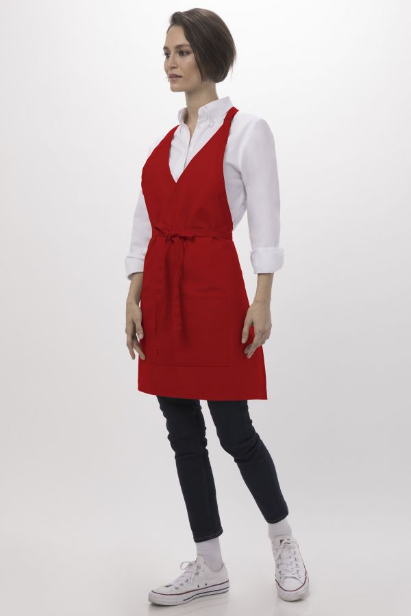 Chef Works V-Neck Tuxedo Apron - ChefsCloset