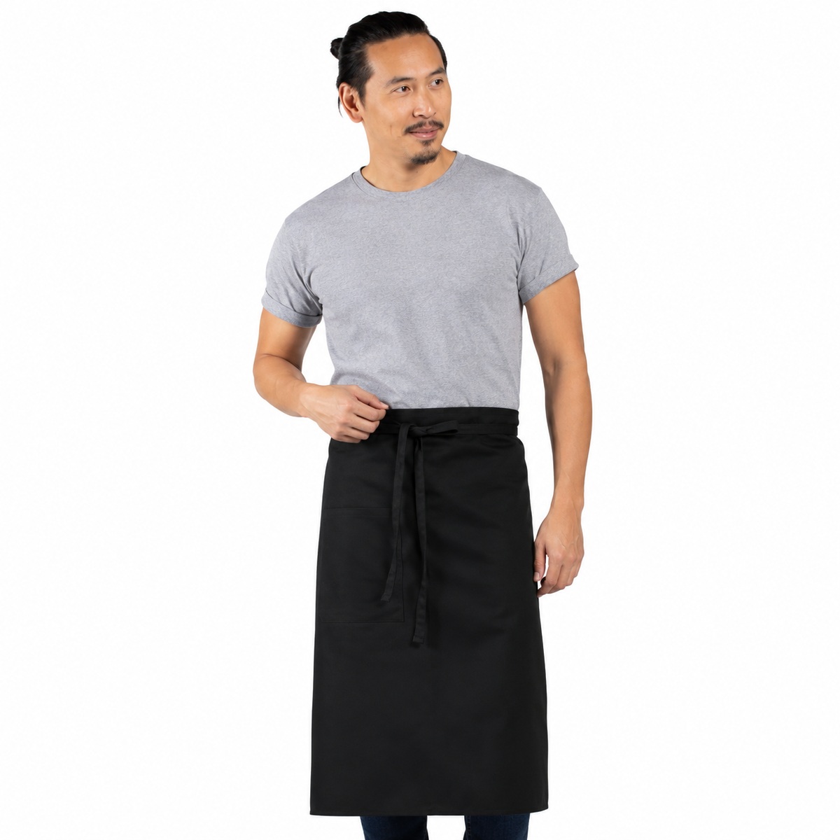 Full Bistro Apron  1 Pocket, Black
