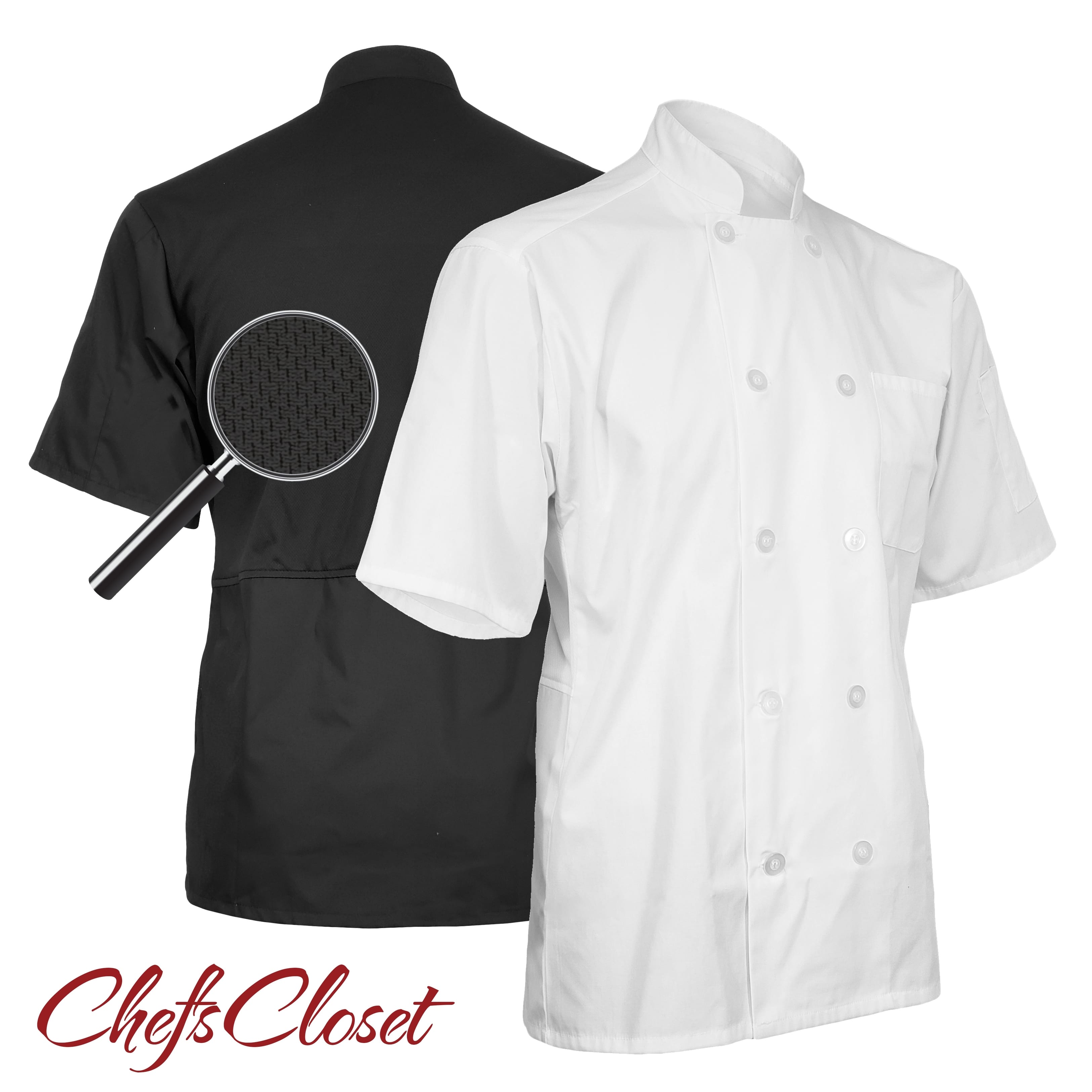 ChefsCloset Poplin Short Sleeve Color Chef Coat Chef Jacket 