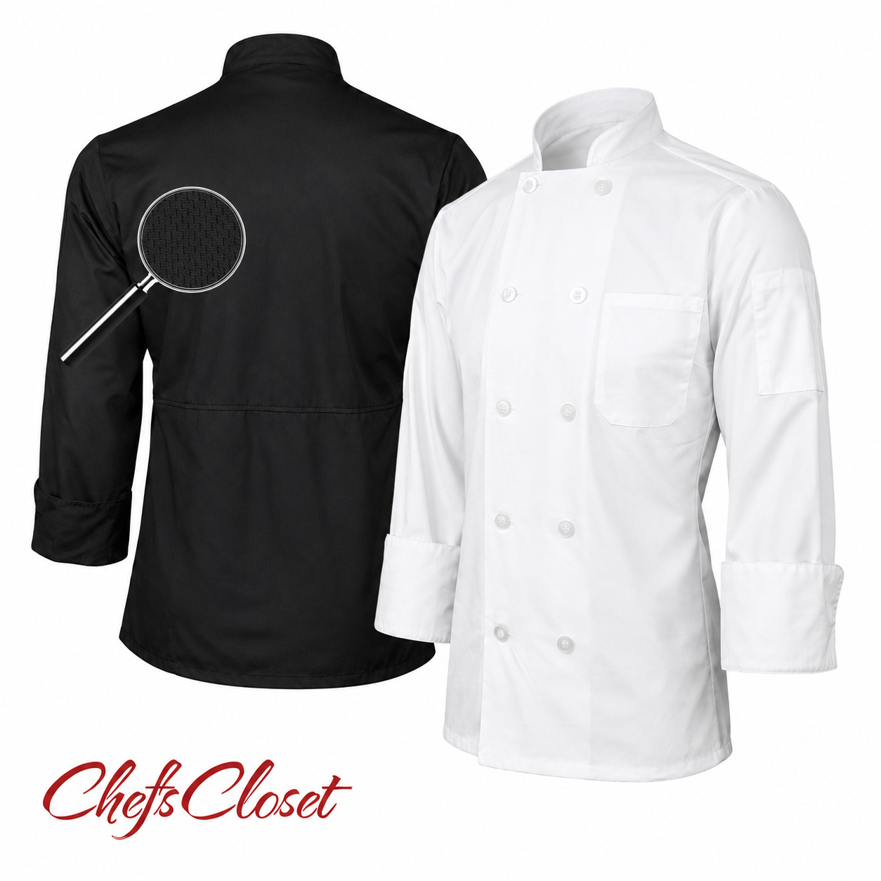 Poplin Long Sleeve Mesh Back Chef Coats
