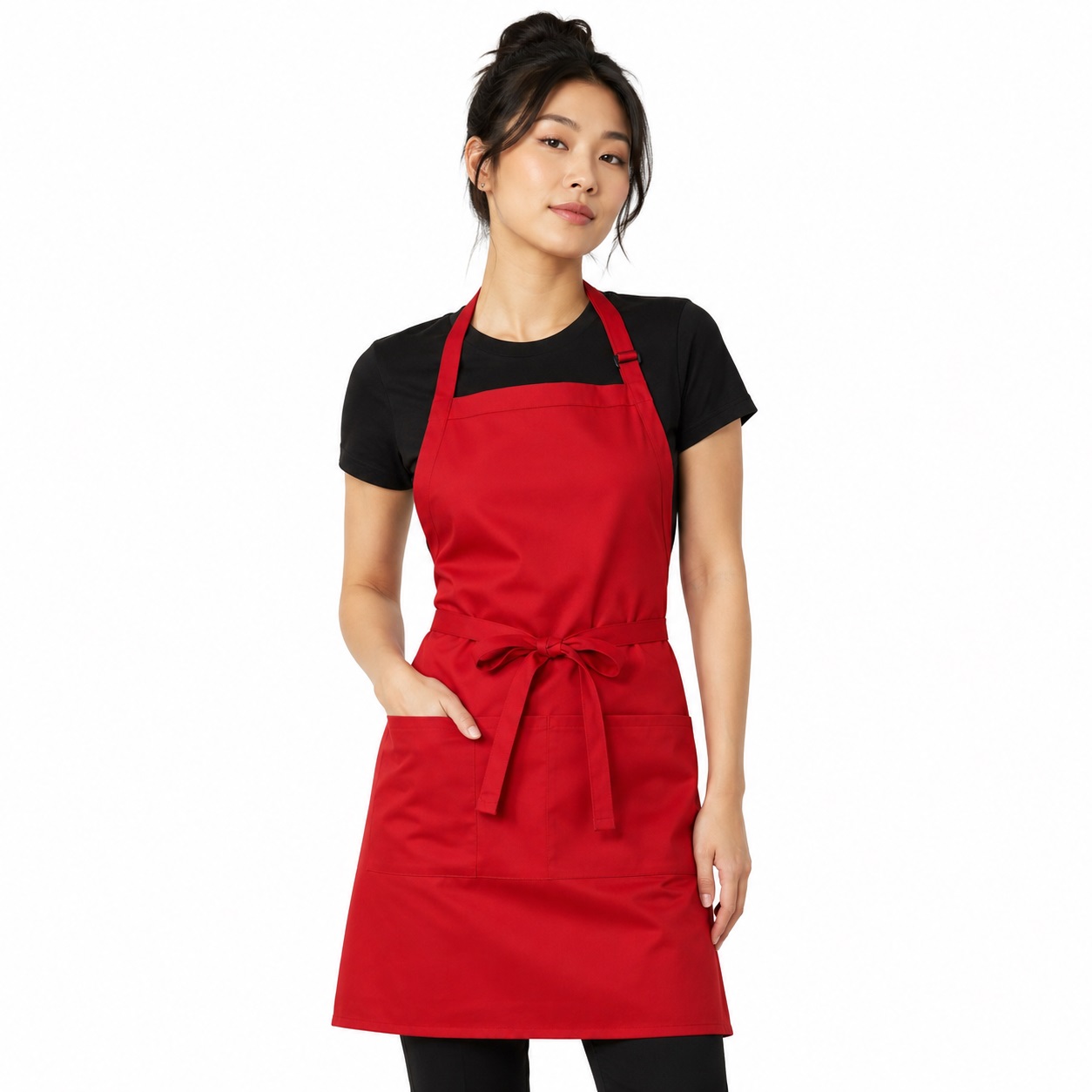 Premium Adjustable Neck 2-Pocket Butcher's Apron, Red